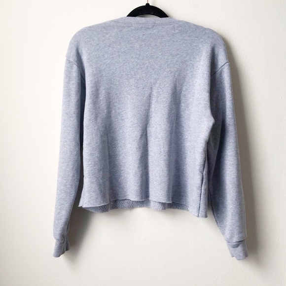 SOLD Brandy Melville Grey Henley Cropped Sweater - Picture 4 of 4